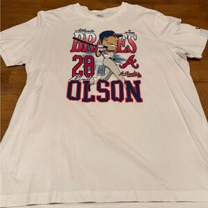 New Era Atlanta Braves Matt Olson Caricature White T-Shirt Men’s Size 2XL